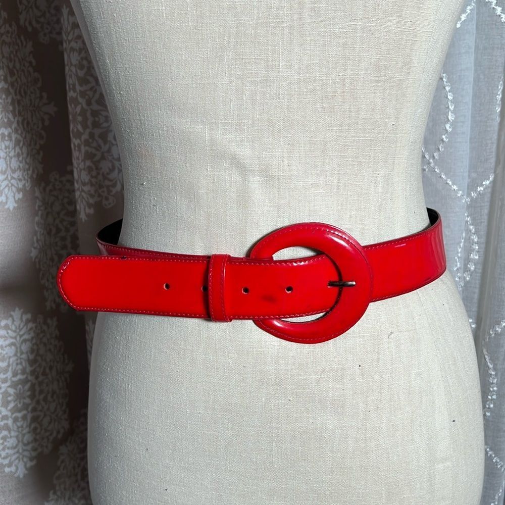 Red magid patent vinyl Belt